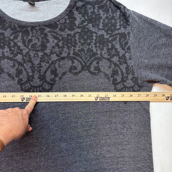 Lane Bryant Women's Gray Damask Print Long Sleeve Top Plus‎ Size 26 / 28 - Picture 4 of 8